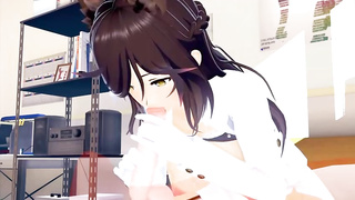 azur Lane atago Bàn chải viết ba chiều anime khiêu dâm Phim khiêu dâm - Tube8