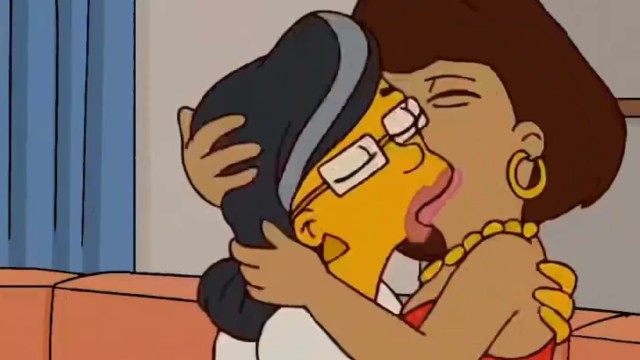 Plesbian Porn Cartoon Simpsons - The Simpsons - 3 Lezzies Moms Smooching - Extended Super-Hot Episode